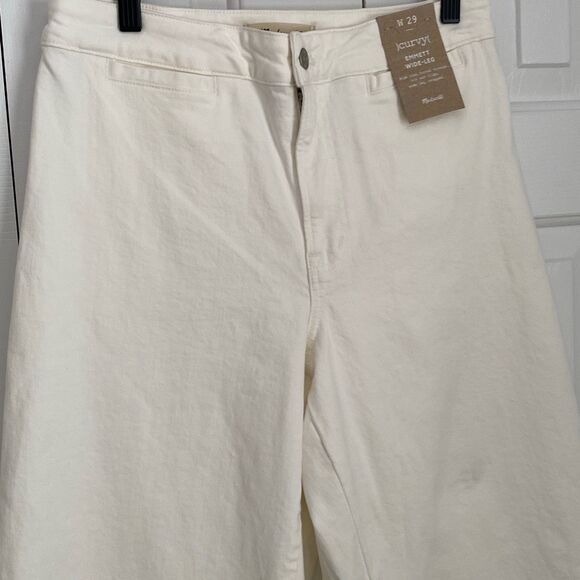 Madewell The Curvy Emmett Wide-Leg Jeans in Tile White: Welt Pocket Edition Whit - Picture 4 of 12